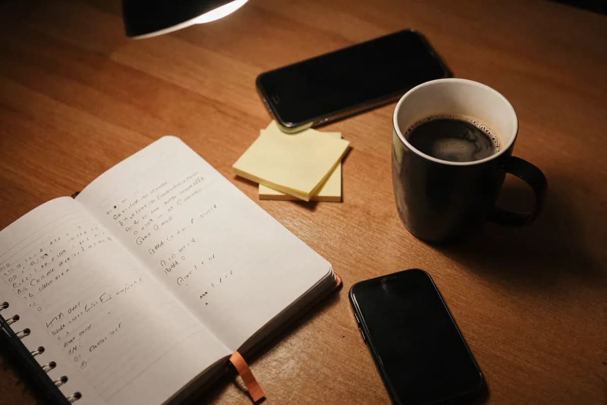 Un bureau encombré de papiers et un carnet de réservations.